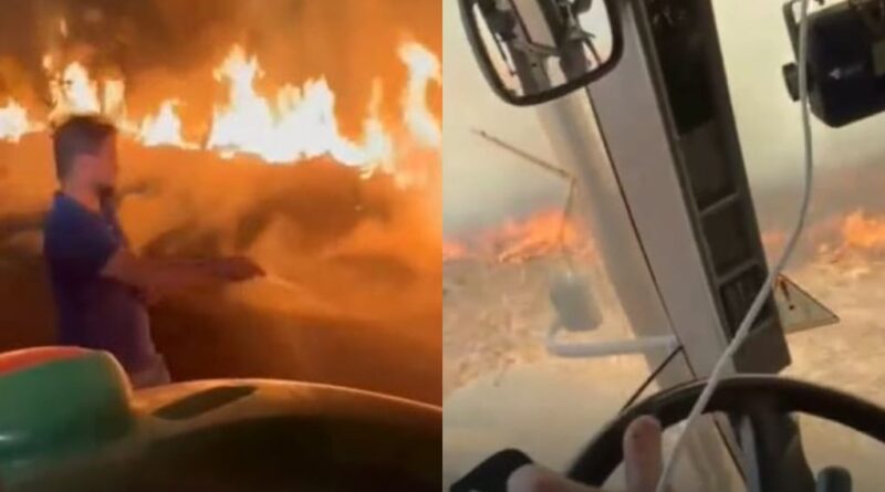 produtor mato grosso combatendo incêndio