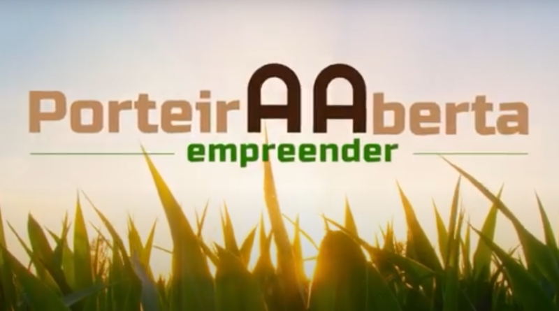 Imagem do pôr do sol com o título: Porteira Aberta Empreender