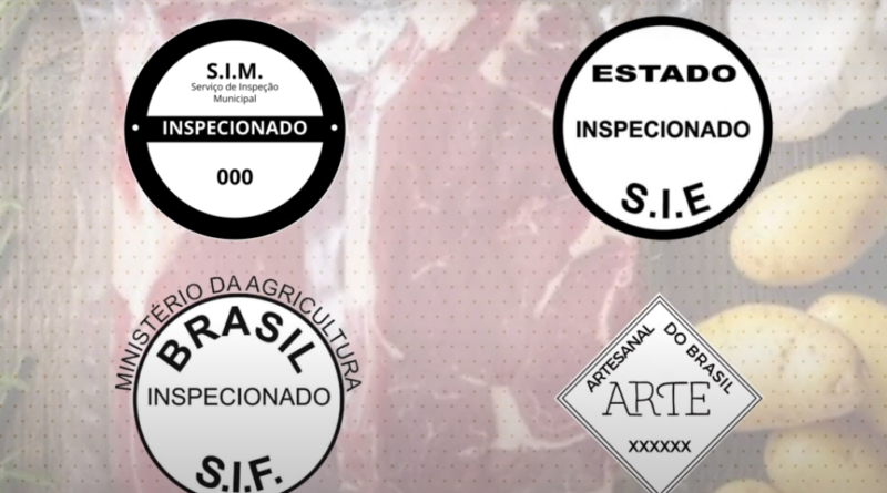 Uma foto com vários selos de inspeção
