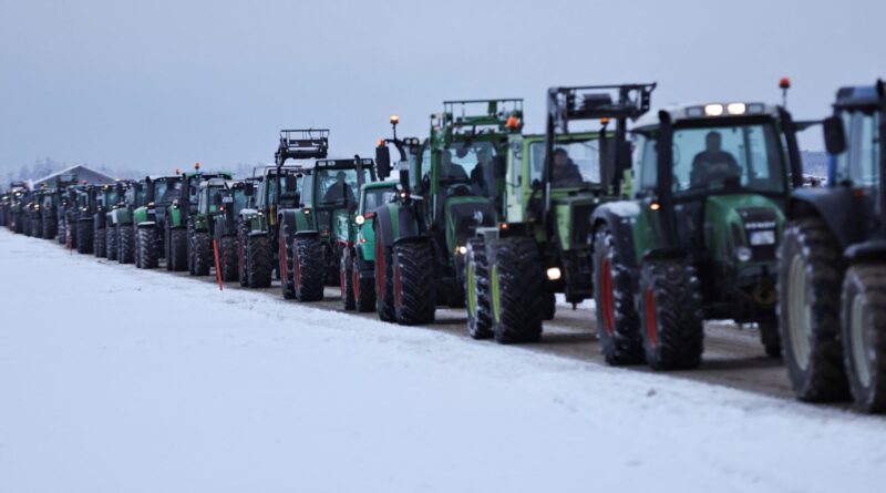 tratores, agricultores, alemanha, protesto, manifestação