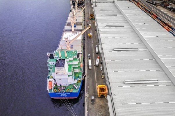 Terminal EBLog, no Porto de Santos