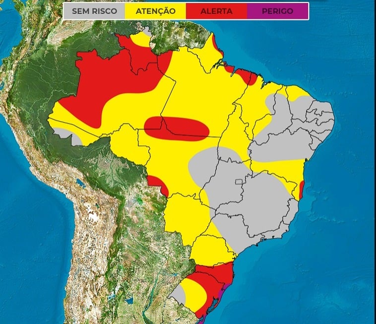 Mapa do tempo no Brasil Climatempo