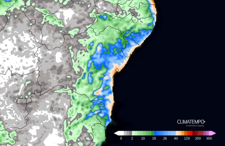 Acumulado de chuva - 13 a 17 de maio