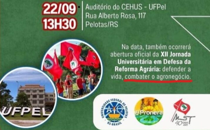 evento UFPel contra o agronegócio