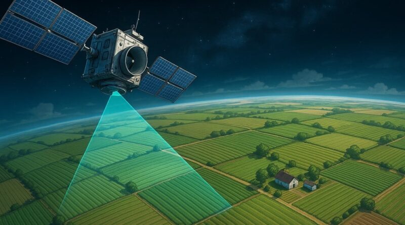 satélite escaneando fazenda - seguro rural