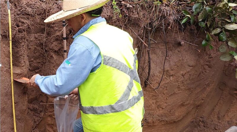 Medição de carbono no solo