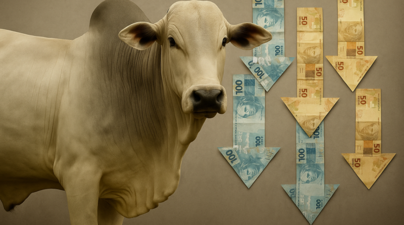 Arroba do boi gordo cai R$ 5 na Bahia e também baixa em outros estados