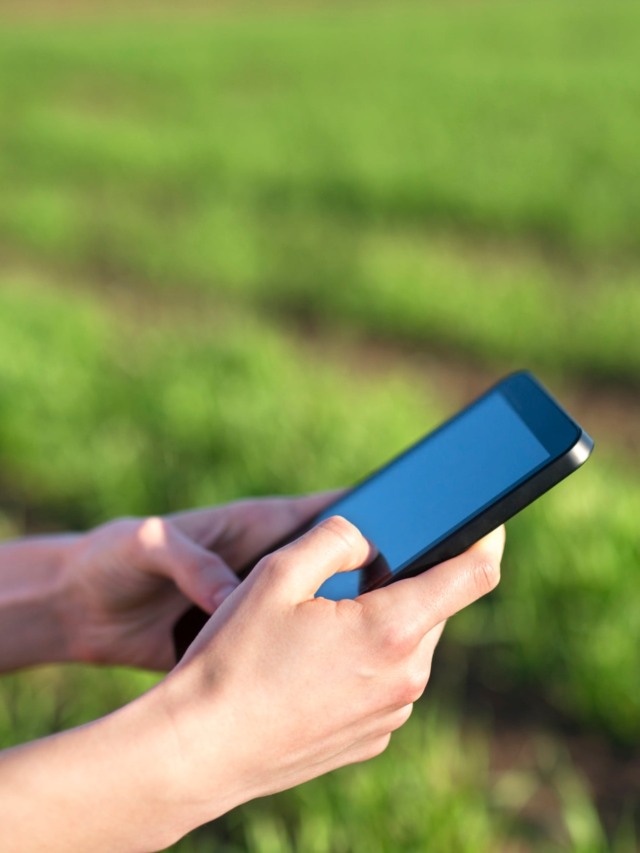 Safra com uma pessoa segurando um tablet