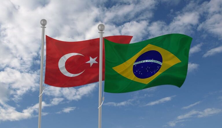 Bandeiras da Turquia e do Brasil