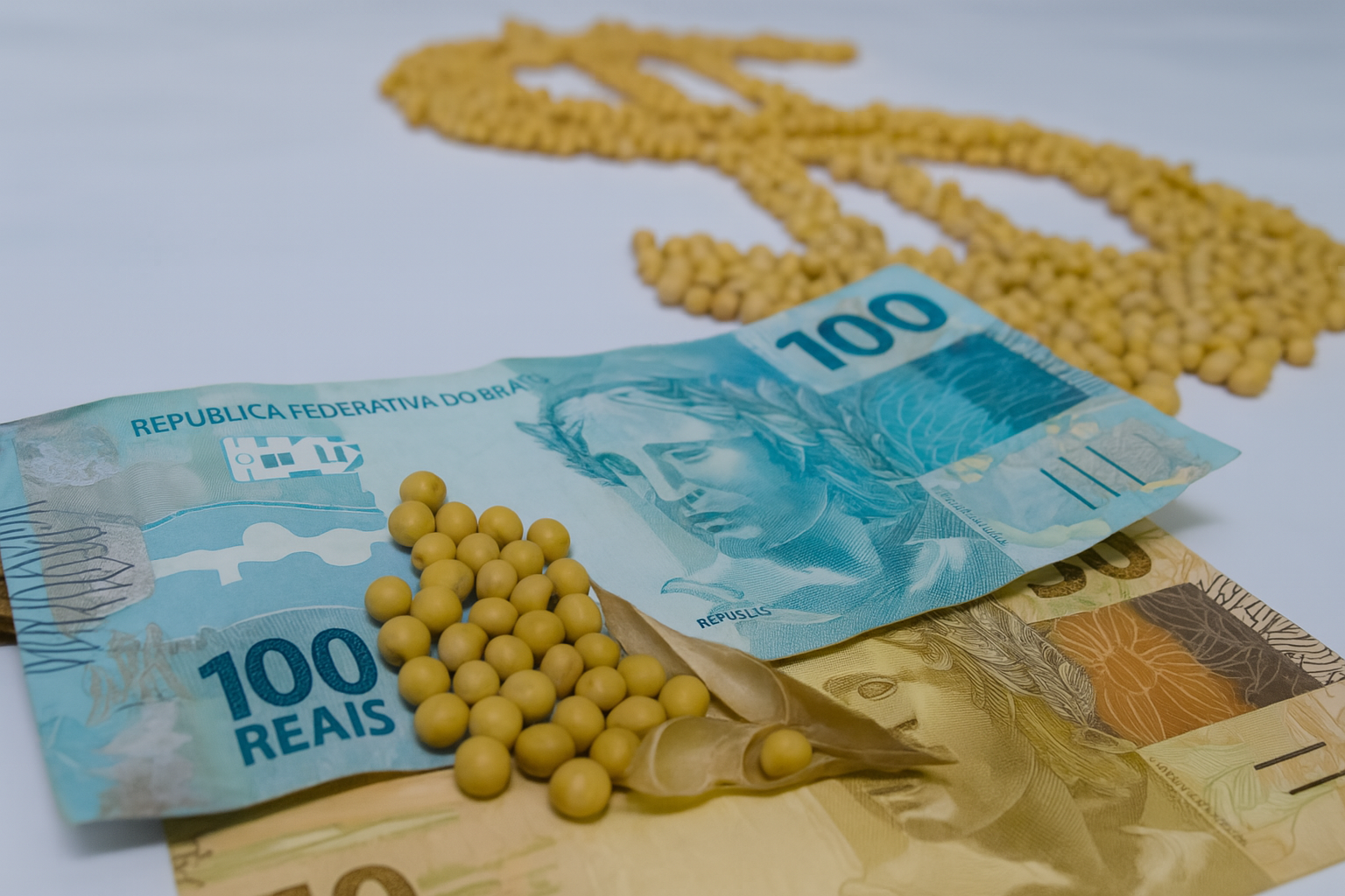 Plano Safra recursos - grãos de soja dinheiro
