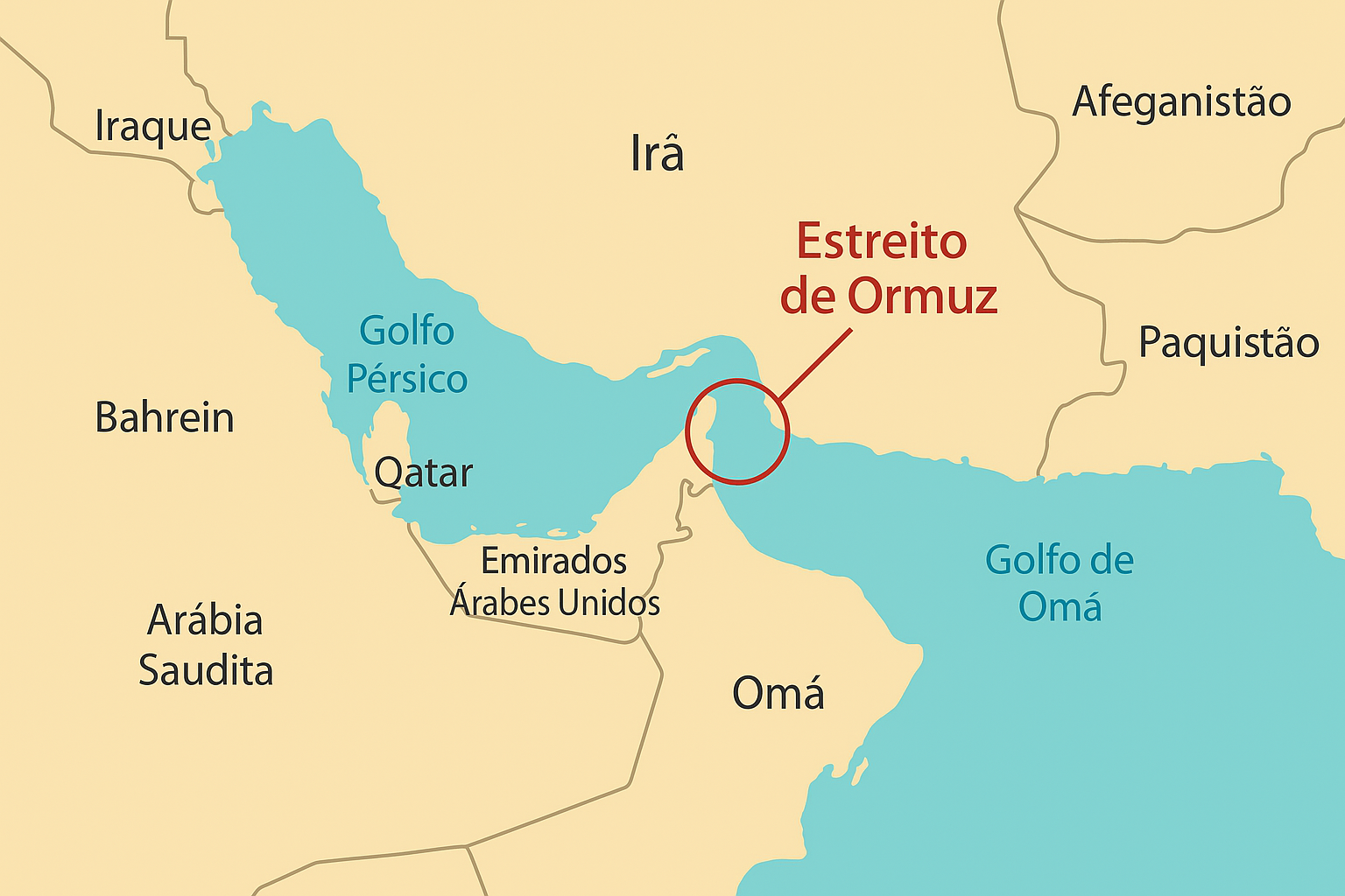 Estreito de Ormuz - guerra Israel Irã EUA - impactos ao agro brasileiro