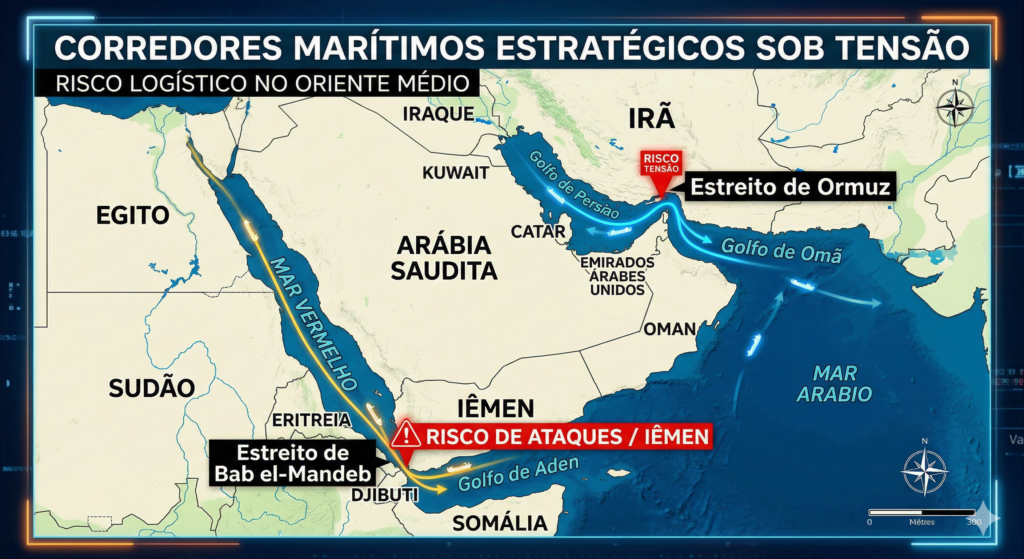 Corredores marítimos estratégicos sob tensão