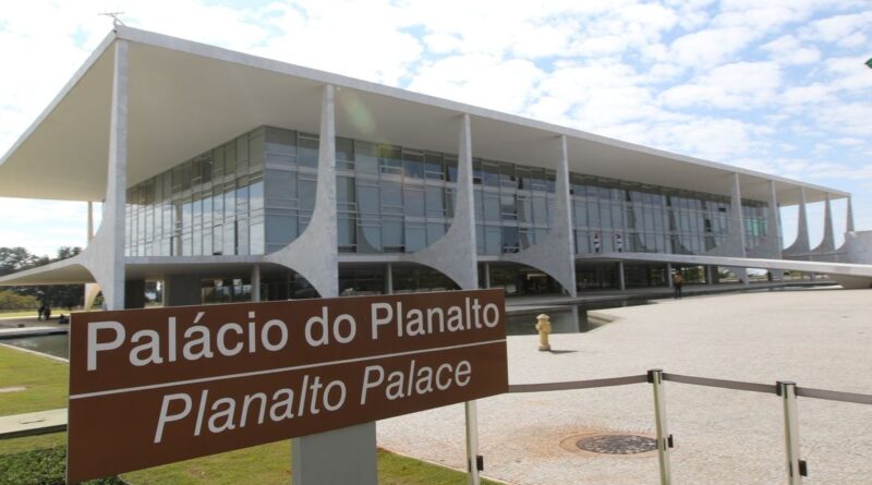 Palácio do Planalto na Praça dos Três Poderes em Brasília