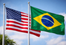 bandeiras dos EUA e do Brasil