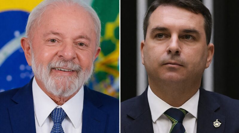 Lula e Flávio Bolsonaro: empatados e sem planos