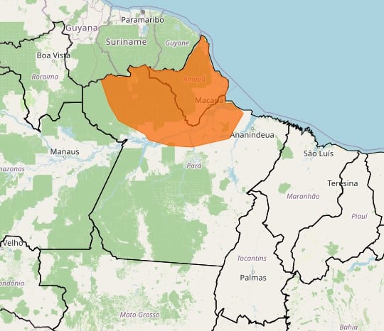 alerta de perigo para tempestade