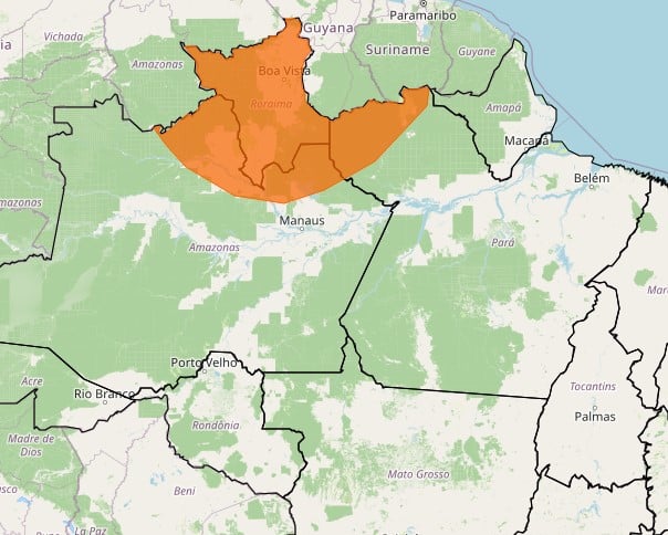Norte alerta laranja