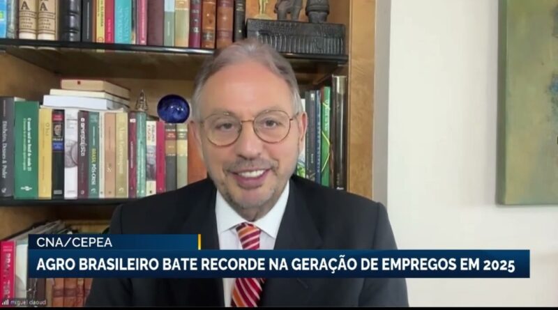 Agro brasileiro registra recorde de 28,4 milhões de empregos em 2025