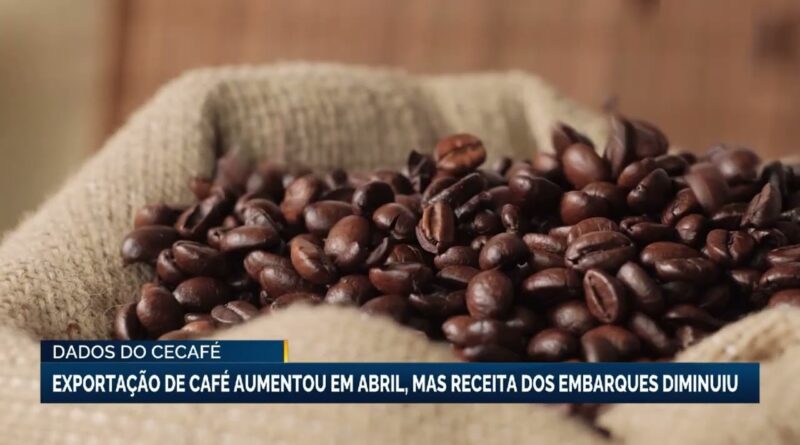 Exportação de café cresce em abril, mas receita cai 17,7%
