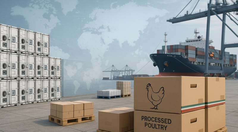 Exportações de carne de frango somam 486,5 mil toneladas em abril, diz ABPA