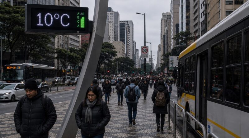 Semana começa com frio intenso e chuva forte em algumas regiões do país