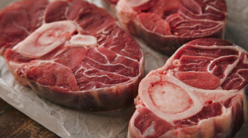 Carne bovina, osso, carne fresca, carne crua