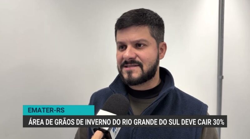 Emater projeta queda de 30% na área de grãos de inverno no RS