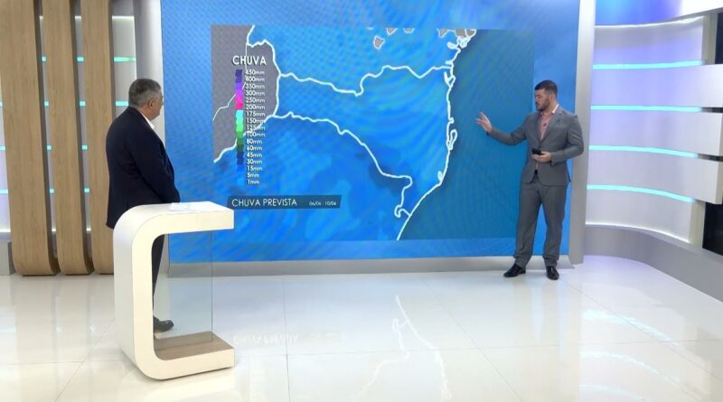 Previsão de chuvas em Santa Catarina para os próximos dias