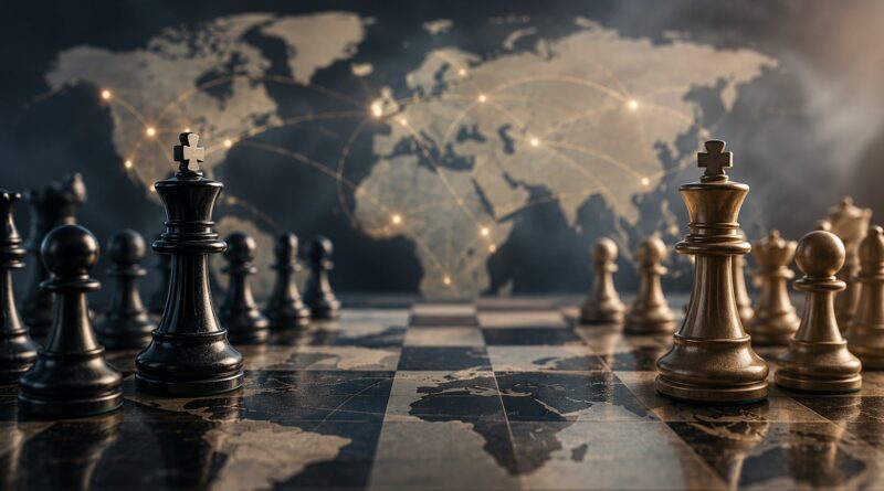 Imagem mostra tabuleiro de xadrez que ilustra os desafios da geopolítica atual e a imposição de tarifas