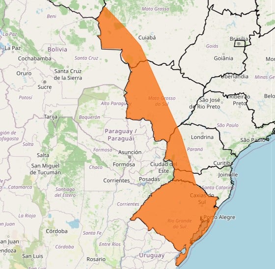 mapa brasil alerta laranja
