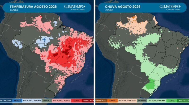 previsão do tempo para agosto