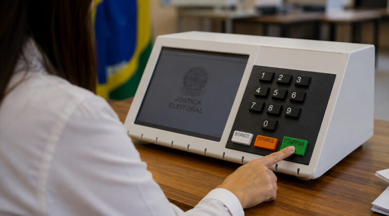 Imagem mostra urna eletrônica