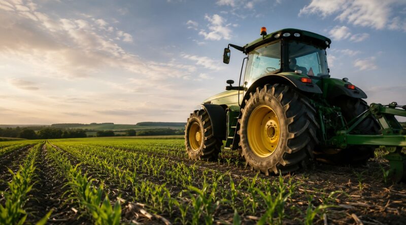 Máquina agrícola em campo
