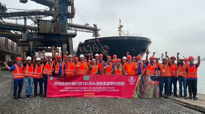 Cofco envia sorgo do Brasil para a China