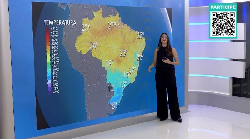 Frente fria e ciclone provocam queda de temperaturas e chuvas no Brasil