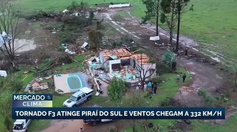 Tornado F3 atinge Piraí do Sul com ventos de até 332 km/h